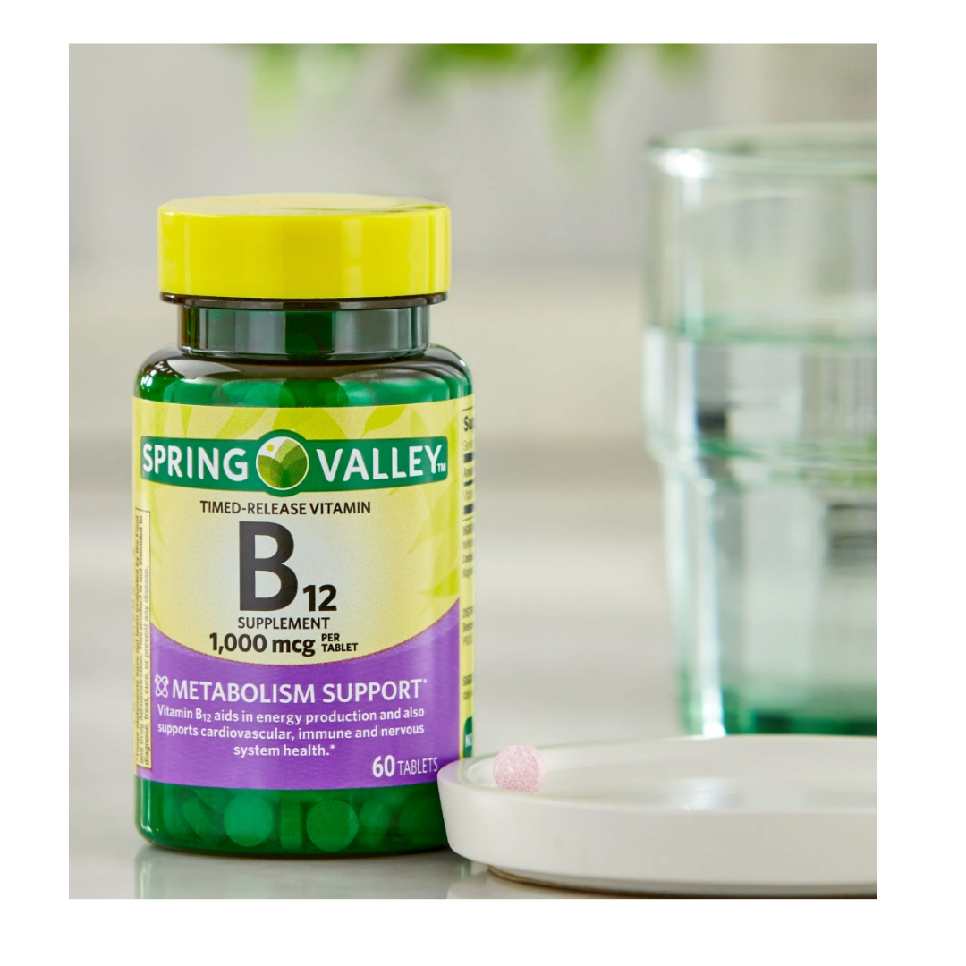 Vitamina B12 Spring Valley 1000mcg 60 Tabletas