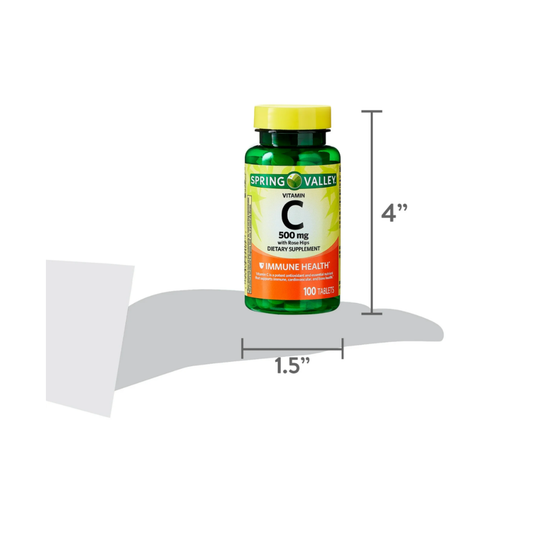 Vitamina C Spring Valley 500 mg 100 Tabletas