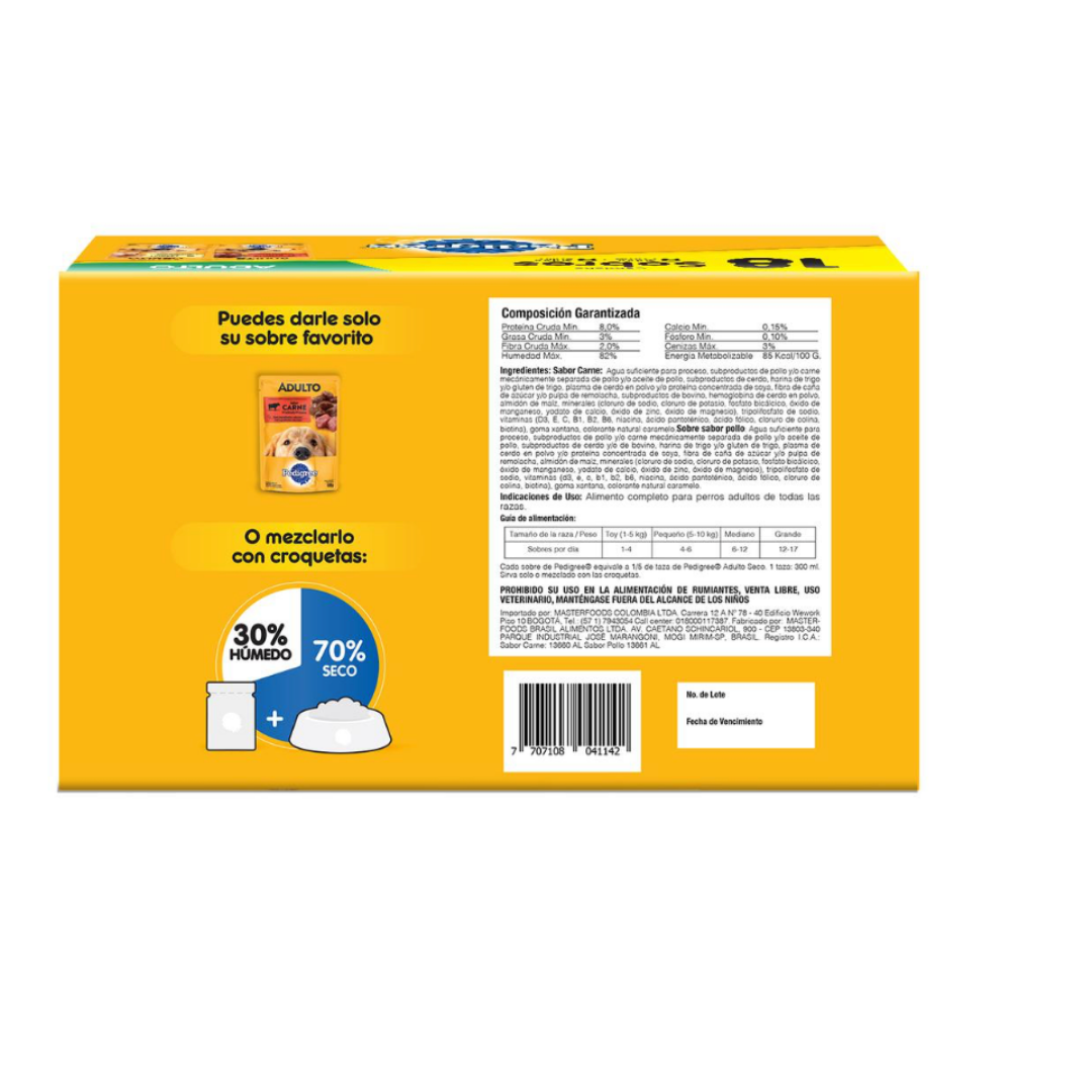 Alimento Húmeda para perros Pedigree 18 Unidades 100 g