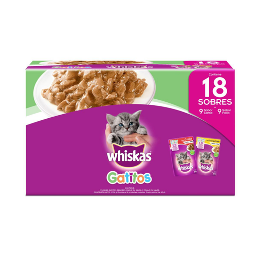 Alimento Húmedo Gatitos Whiskas 18 Unidades 85 g