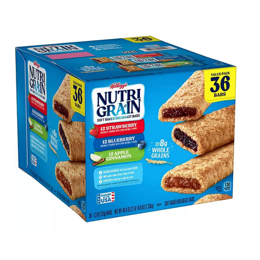 Barra de cereal Nutri Grain Kelloggs 36 unidades