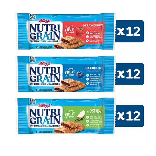 Barra de cereal Nutri Grain Kelloggs 36 unidades
