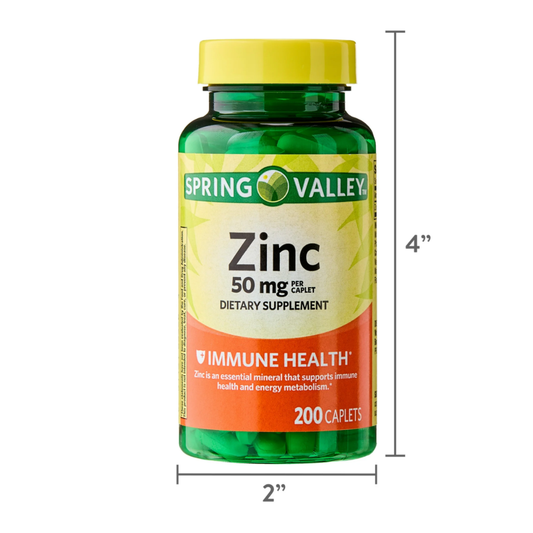 Vitamina Zinc Spring Valley 50 mg 200 tabletas