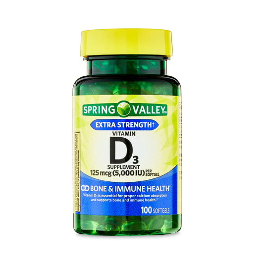 Vitamina D3 Spring Valley 125 mcg 100 capsulas