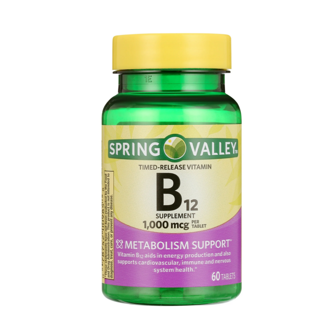Vitamina B12 Spring Valley 1000mcg 60 Tabletas