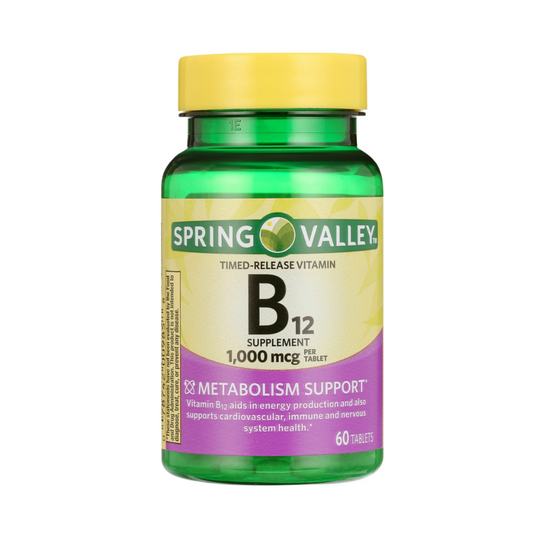 Vitamina B12 Spring Valley 1000mcg 60 Tabletas