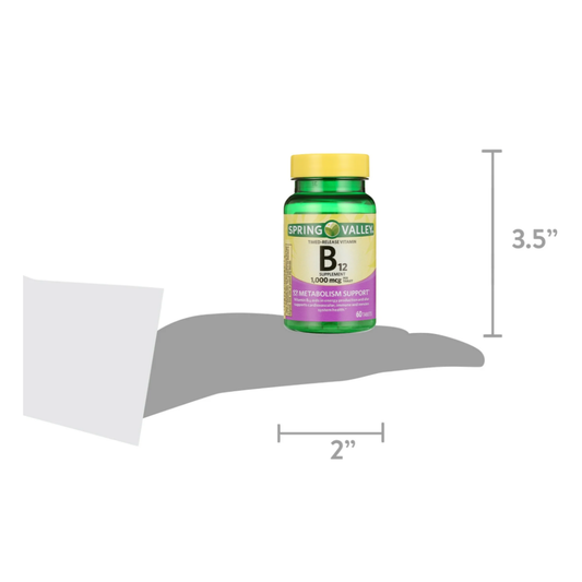Vitamina B12 Spring Valley 1000mcg 60 Tabletas