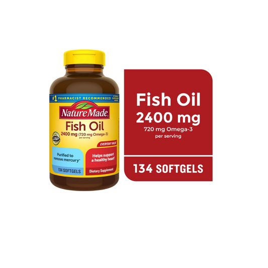 Aceite de Pescado (Omega 3) Natural Made 2400 mg 134 Capsulas
